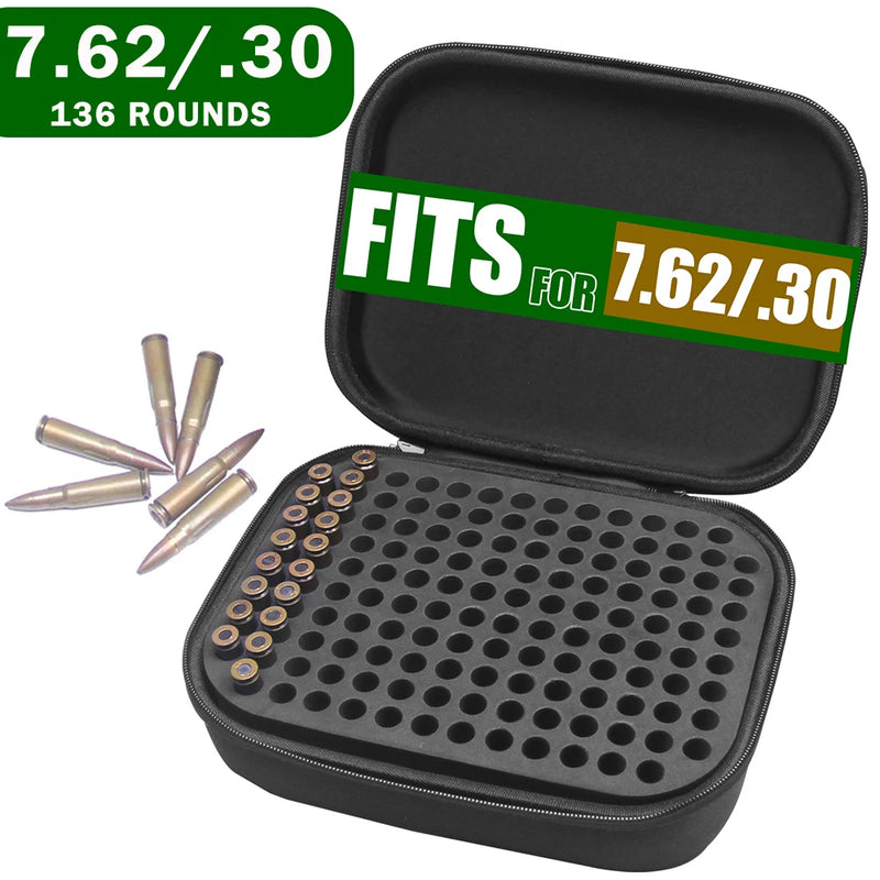 Load image into Gallery viewer, Hunting Tactical Ammo Box 7.62mm Shell Holder Bullet Case 136 Rounds Ammunition Container Rifle Cartridge Carry Storage Box

