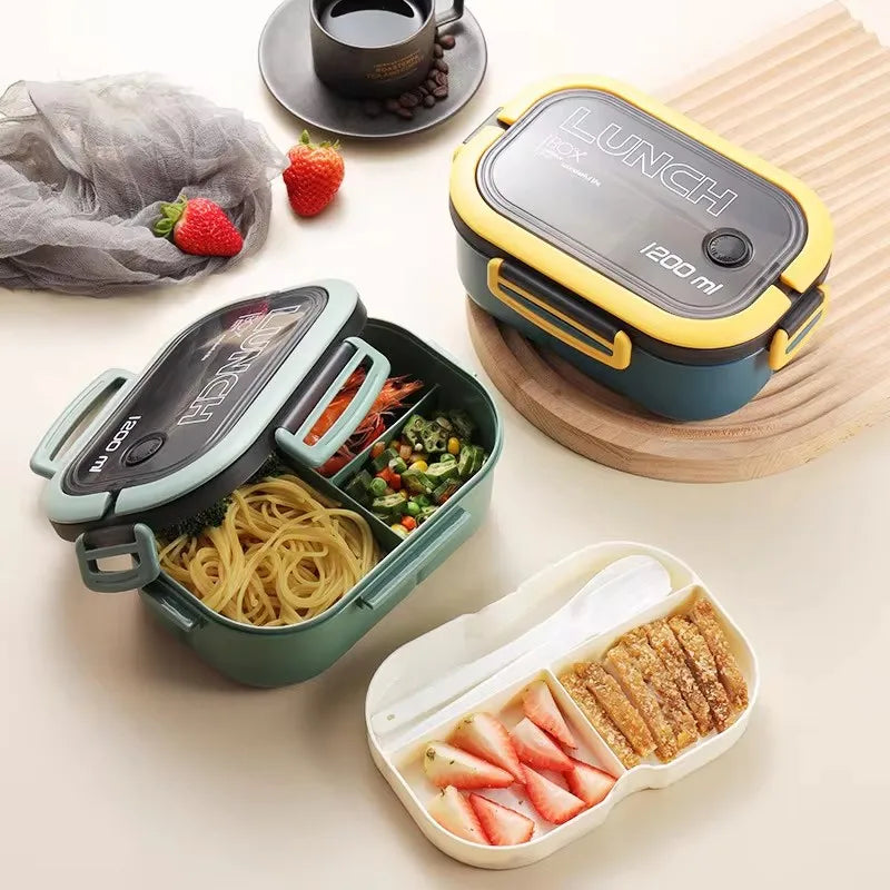Load image into Gallery viewer, Kitchen Supplies: Single-layer, Double-layer Portable Fruit Food Box, Lunch Box with Fork Spoon and Spoon Preservation Box
