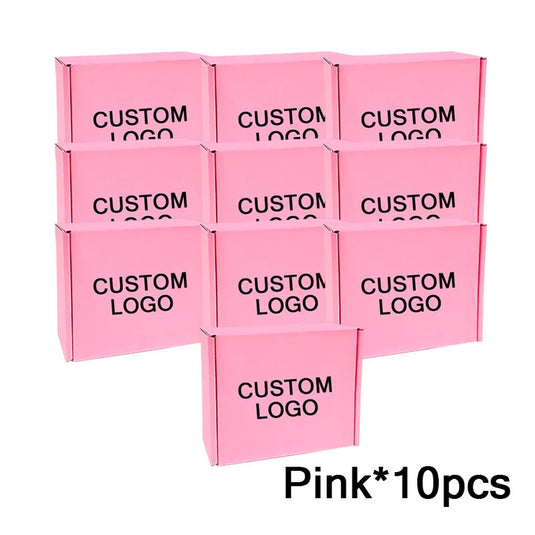 Shipping Boxes For Small Business 10Packs Cardboard Box For Shipping Customize Logo Gift Box Wig Packaging Storage Box