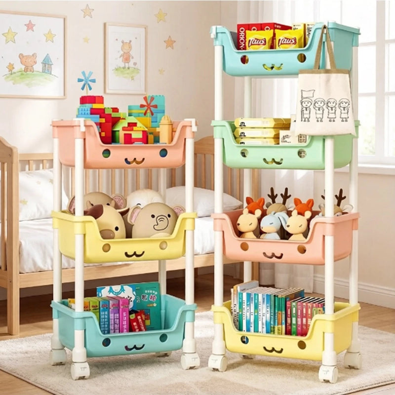 Load image into Gallery viewer, Toy Storage Trolley Bookshelf Kitchen Organizer Bathroom Accessories Snack Rack for Children Storage Organizer Kitchen Storage

