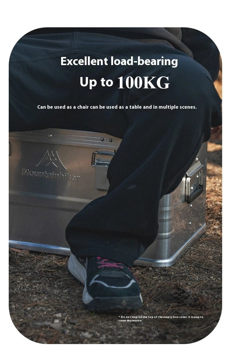 Load image into Gallery viewer, MOUNTAINHIKER Outdoor Storage Box Camping Picnic Travel Aluminum Alloy Large Capacity Box Silver Storage Bag 30-80L
