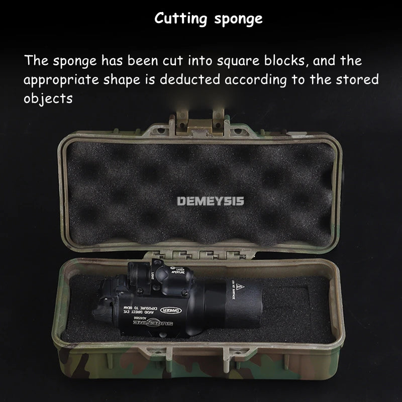 Load image into Gallery viewer, Tactical Flashlight Storage Box Dustproof with Padded Hunting Shooting Toolbox Suitcase Lockable Safety Accessories Case

