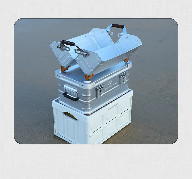 Load image into Gallery viewer, 30-80L Outdoor Storage Box Camping Picnic Travel Aluminum Alloy Large Capacity Box Accessories Storage Bag Hiking Accessories
