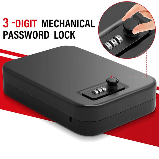 Security Safe Box Personal Safe with Steel Combination Lock and Security Cable Home Safe Anti-Theft Digital Home Gun Safe Box