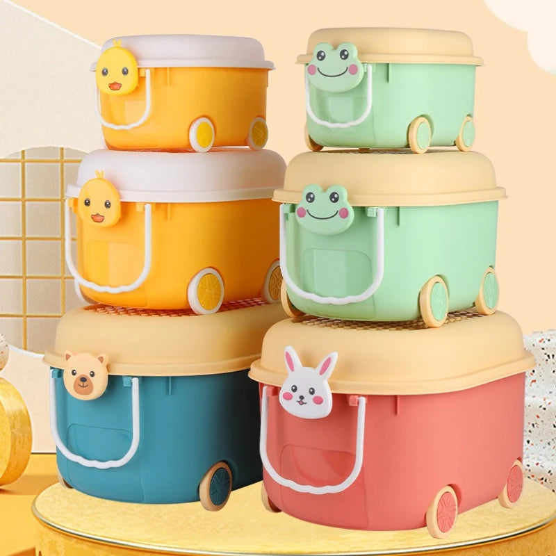 Load image into Gallery viewer, Cartoon Toy Storage Box Organizer for Child Home Snack Clothes Storage Box Large Capacity Multifunctional Plastic Storage Boxes
