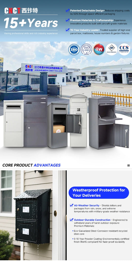 Letter Box Post Office Mailboxes Weatherproof-Parcel-Drop-Box For Residential