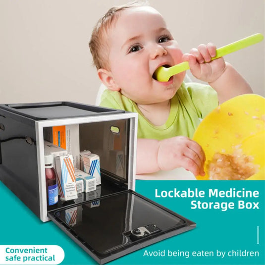 Refrigerator Food Transparent Storage Box With Combination Lock Medicine Box Compact Sanitary Mobile Phone Tablet Password Box
