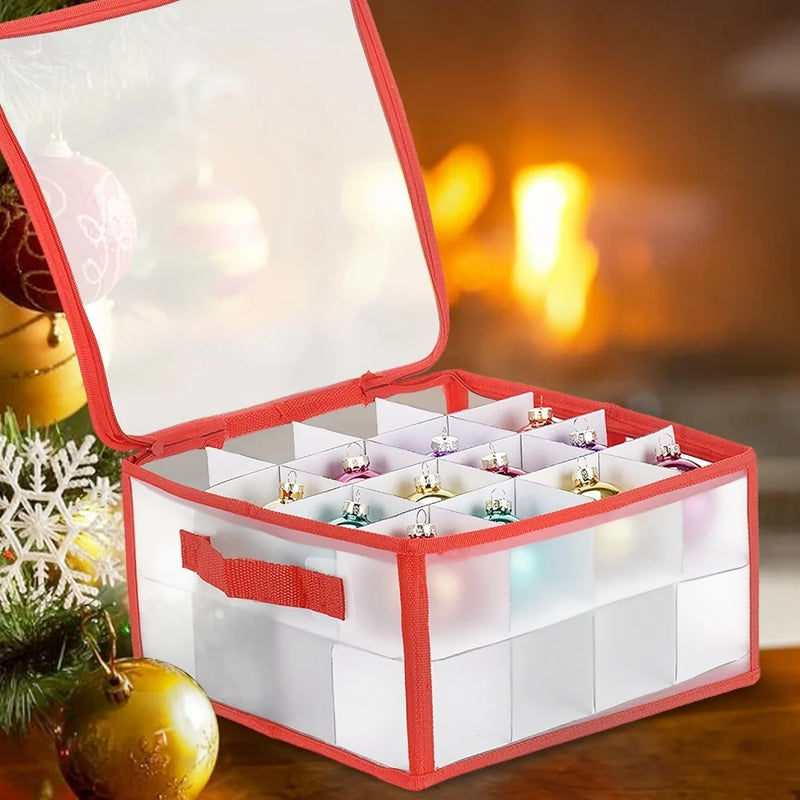 Load image into Gallery viewer, Divider Toy Storage Box 32/64-Grid Baubles Storage Box Christmas Ball Storage Bag Xmas Tree Decorations Organizer Bauble Storage
