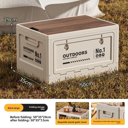 Foldable Storage Box for Camping Outdoor Large Capacity Side Opening Organizer for Car Home Toys Clothes