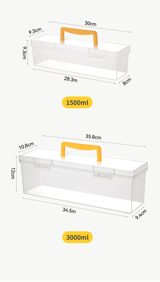 Transparent Handheld Toolbox Portable Large Capacity Thickened Plastic Hardware Tool Storage Box With Handle Tool Organizer Box