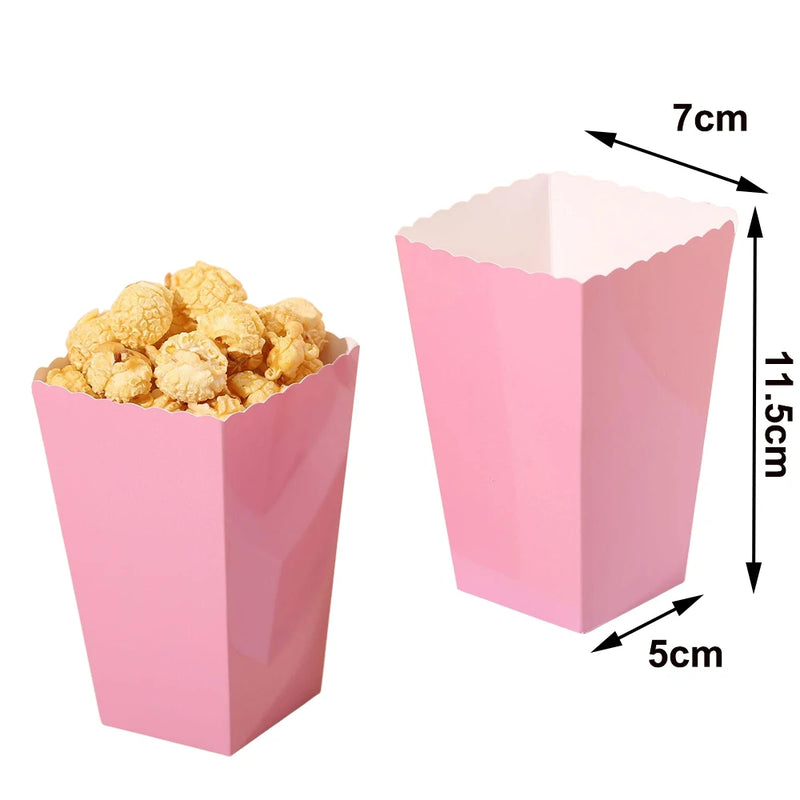 Load image into Gallery viewer, 6/12/24 Solid Color Paper Food Trays Disposable Food Boat Black White Blue Yellow Popcorn Box Baby Showe Birthday Party Supplies

