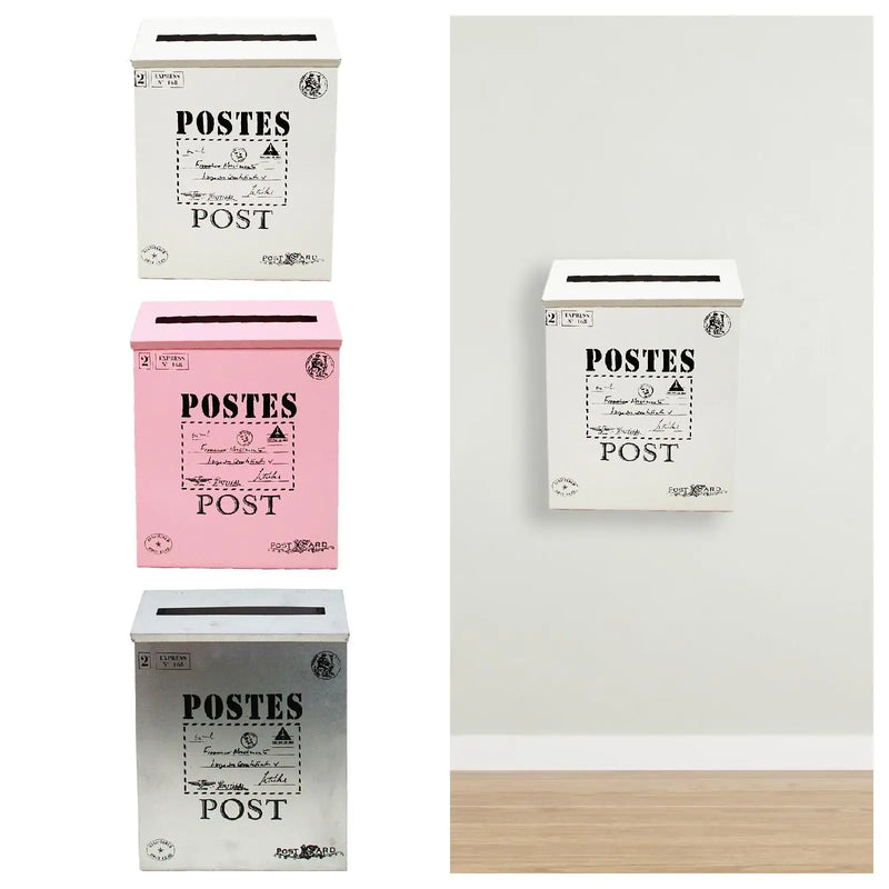 Load image into Gallery viewer, Wall Hanging Mail Box Opinion Box Metal Postbox Letterbox Wall Mounted Mailbox for Outdoor Yard Home Office Front Door Garden
