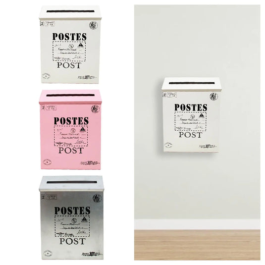 Wall Hanging Mail Box Opinion Box Metal Postbox Letterbox Wall Mounted Mailbox for Outdoor Yard Home Office Front Door Garden