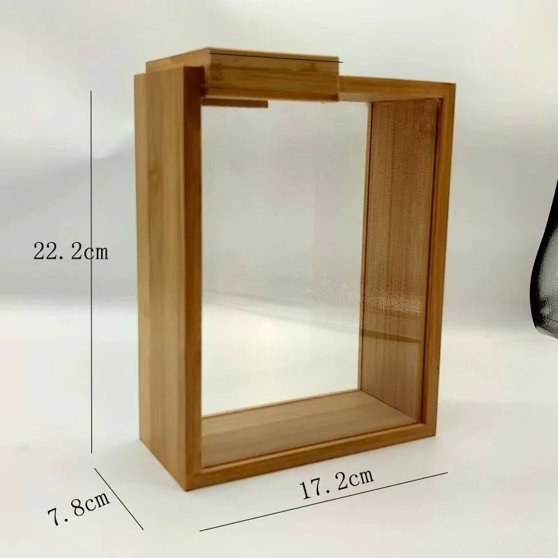 Load image into Gallery viewer, New Household Kitchen Bamboo and Wood Sliding Grain Storage Box Wooden Food Storage Box Dispenser
