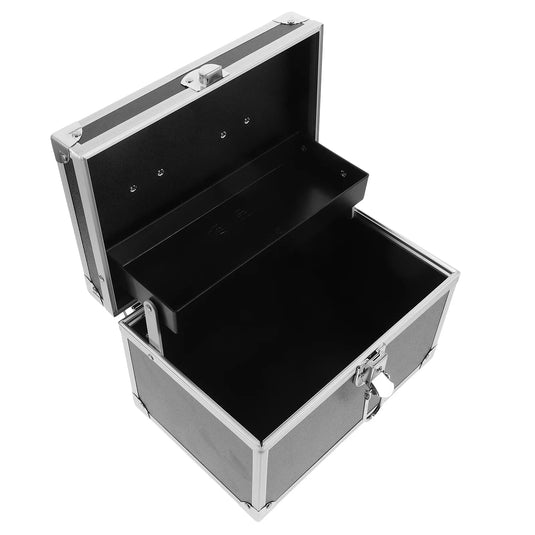 Massage Toolbox Case Aluminum Alloy Portable Tools Container Multi-Functional Storage Box Hardware Organizer Boxes Black