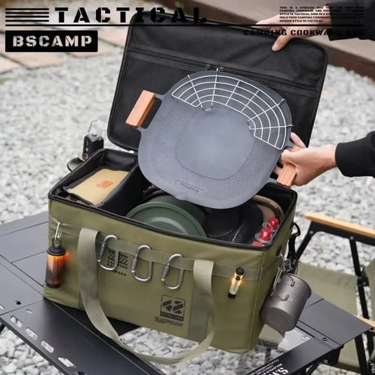 Outdoor folding storage box, picnic camping equipment storage box, tableware and kitchenware storage bag, large capacity