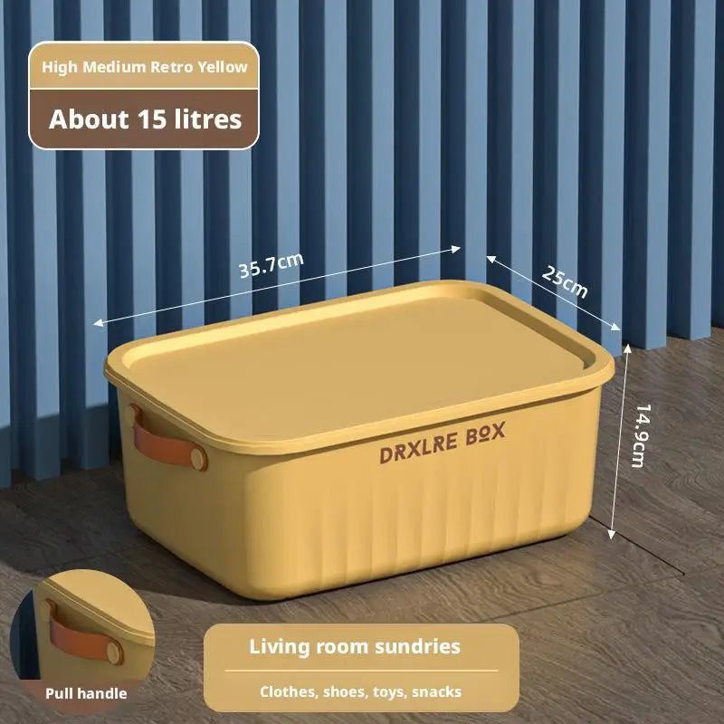 Load image into Gallery viewer, Toy Storage Box with Lid Desktop Plastic Snacks Cosmetics Organizer Basket Dormitory Wardrobe Sundry Pants Clothes Storage Box

