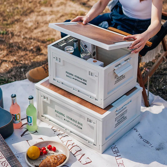 Outdoor Storage Box Side Open Foldable Storage Box Car Trunk Home Camping Box Vehicle Storage Organizer Box