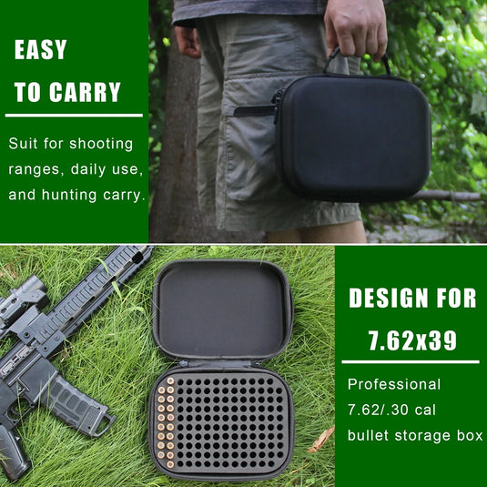Hunting Tactical Ammo Box 7.62mm Shell Holder Bullet Case 136 Rounds Ammunition Container Rifle Cartridge Carry Storage Box