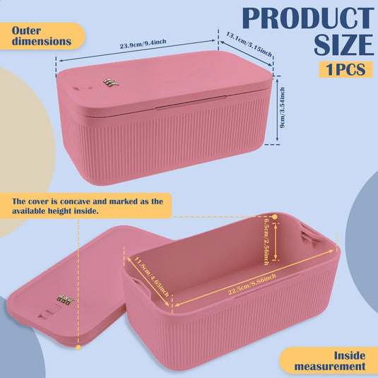 Lockable Storage Box Versatile Safe Small Storage Box Portable Food Refrigerator Container Home Personal Items Safe Lockbox
