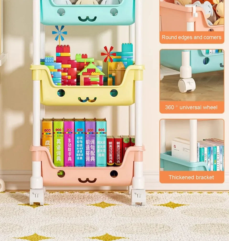 Load image into Gallery viewer, Toy Storage Trolley Bookshelf Kitchen Organizer Bathroom Accessories Snack Rack for Children Storage Organizer Kitchen Storage

