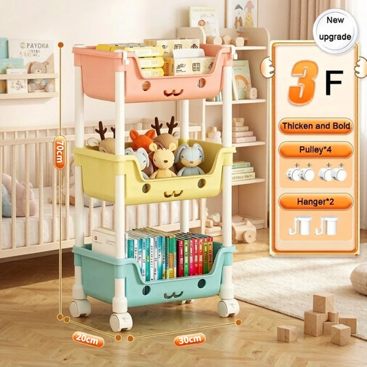 Toy Storage Trolley Bookshelf Kitchen Organizer Bathroom Accessories Snack Rack for Children Storage Organizer Kitchen Storage