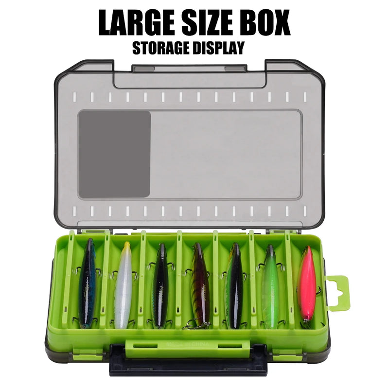 Load image into Gallery viewer, Fishing Tackle Box 14 Compartments Fishing Accessories Lure Hook Storage Case Double Sided Fishing Tool Organizer Boxes
