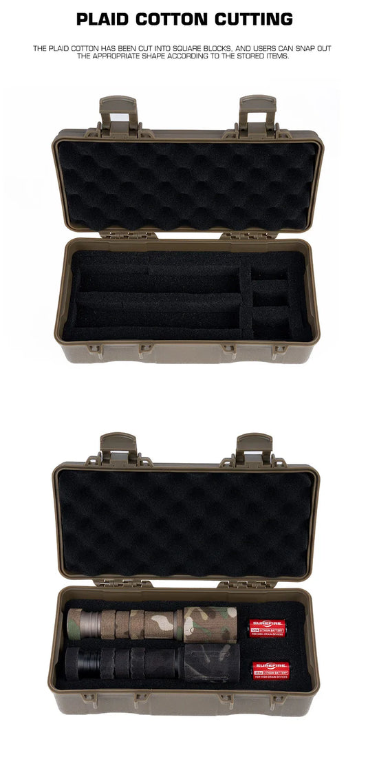 Tactical Equipment Outdoor Shockproof Protection Storage Box Shooting Hunting Laser Box Versatile EDC Flashlight Hard Case