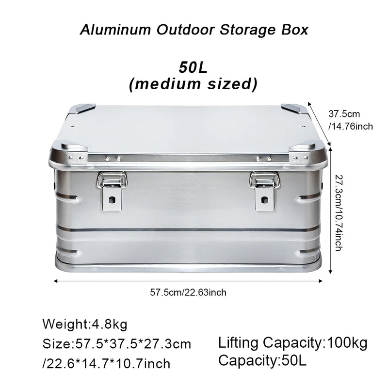 Load image into Gallery viewer, DOTWISE Outdoor Storage Box 30-80L Large Capacity Aluminum Alloy Box For Camping Picnics Travel Home Storage Organization
