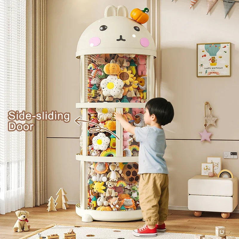 Load image into Gallery viewer, Doll Storage Box Large Capacity Organization Children's Plush Toys Bucket Home Multi-layer Push The Door Toy Organizer Kid Gift
