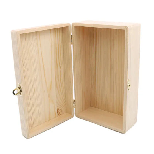 Rectangular Wooden Storage Box Hinged Wooden Gift Box Buckle Boxes Gift Packing Jewelry Case Home Sundries Storage