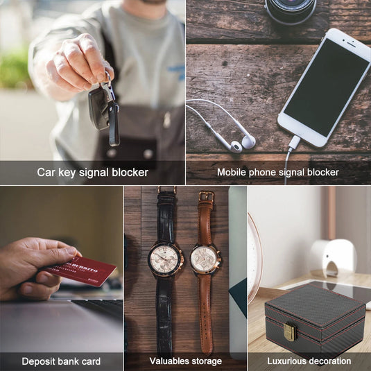 Signal Blocker Security Box Mobile Phone Storage Box for Bank Phone Card Car Keyless Anti-Theft Faraday Box Shielding Security