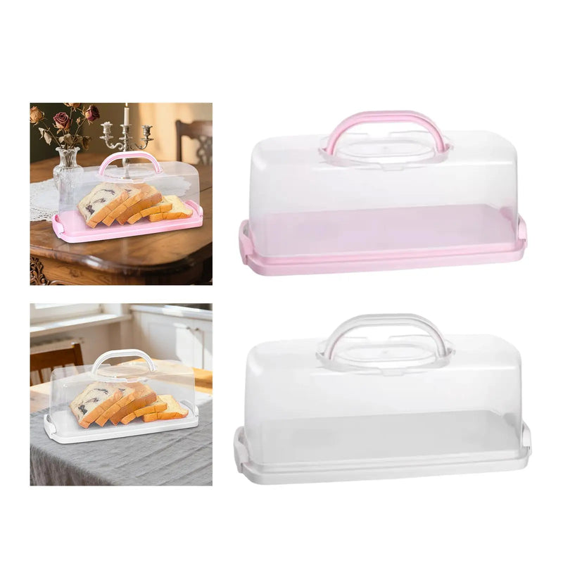 Load image into Gallery viewer, Rectangular Bread Box Food Storing Multifunction with Transparent Lid with Handle Bread Keeper for Graduation DIY Baking
