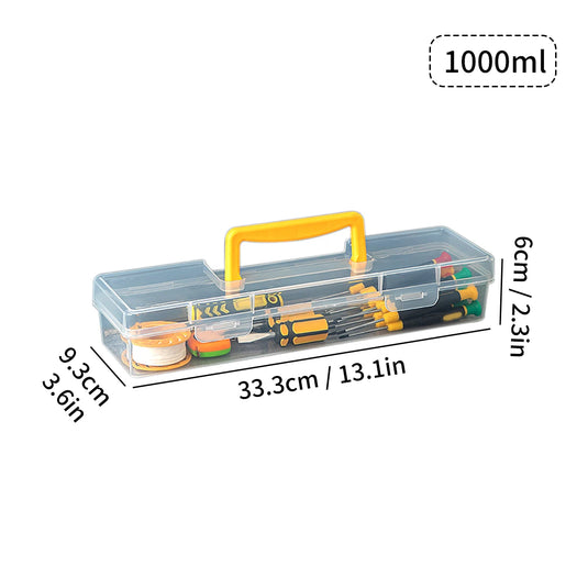 Transparent Handheld Toolbox Portable Large Capacity Thickened Plastic Hardware Tool Storage Box With Handle Tool Organizer Box