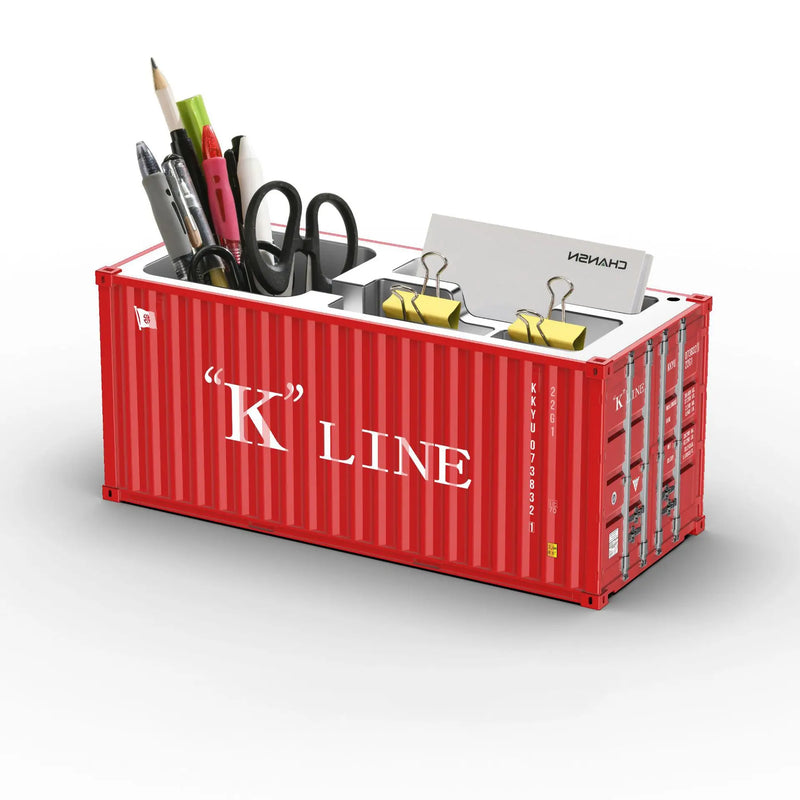 Load image into Gallery viewer, Miniature Realistic Shipping Container Model Simple Multifunctional Office Desktop Pen Holder Storage Box Home Decor Craft
