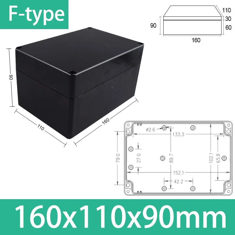 Load image into Gallery viewer, ABS Waterproof Box Housing Electronic Safe Case Plastic Boxes Black Wire Junction Box Plastic Organizer IP67 Waterproof Enclosur
