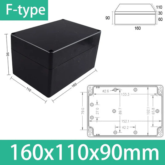ABS Waterproof Box Housing Electronic Safe Case Plastic Boxes Black Wire Junction Box Plastic Organizer IP67 Waterproof Enclosur
