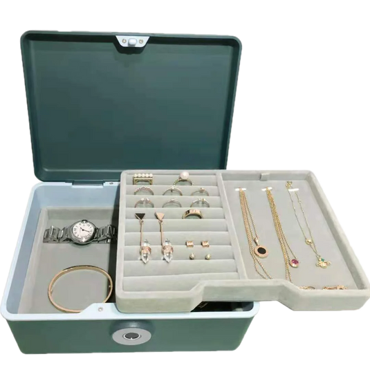 Biometric Fingerprint Safe Box Mini Safe Money Cash Jewelry Security Storage Box Household File Secret Hidden Safe Cosmetic Box