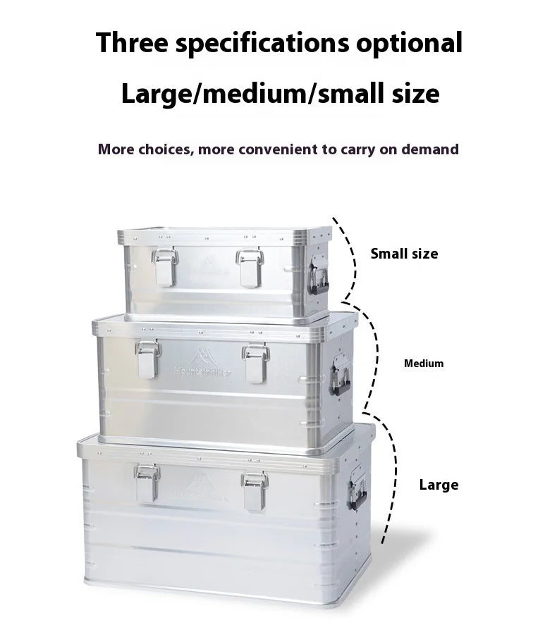 Load image into Gallery viewer, MOUNTAINHIKER Outdoor Storage Box Camping Picnic Travel Aluminum Alloy Large Capacity Box Silver Storage Bag 30-80L
