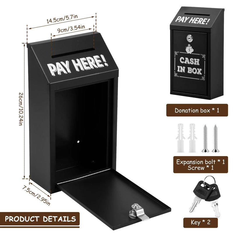 Load image into Gallery viewer, Metal Locking Mailbox Wall Mounted Hanging Mailbox Lockable Outdoor Mail Box for House Ballot Donation &amp; Collection Key Drop Box

