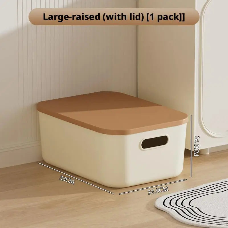 Load image into Gallery viewer, Toy Storage Box with Lid Desktop Plastic Snacks Cosmetics Organizer Basket Dormitory Wardrobe Sundry Pants Clothes Storage Box
