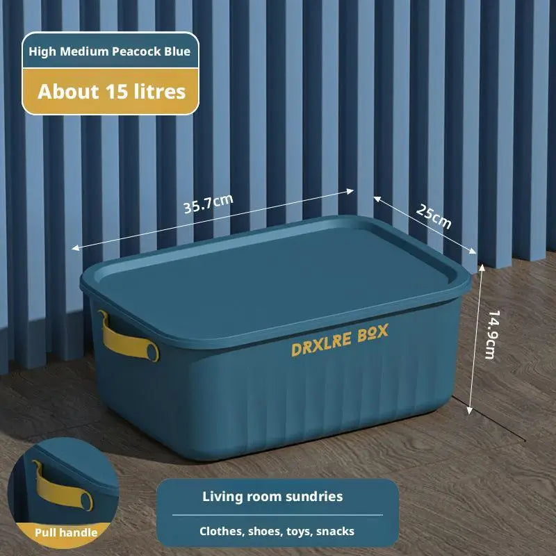 Load image into Gallery viewer, Toy Storage Box with Lid Desktop Plastic Snacks Cosmetics Organizer Basket Dormitory Wardrobe Sundry Pants Clothes Storage Box
