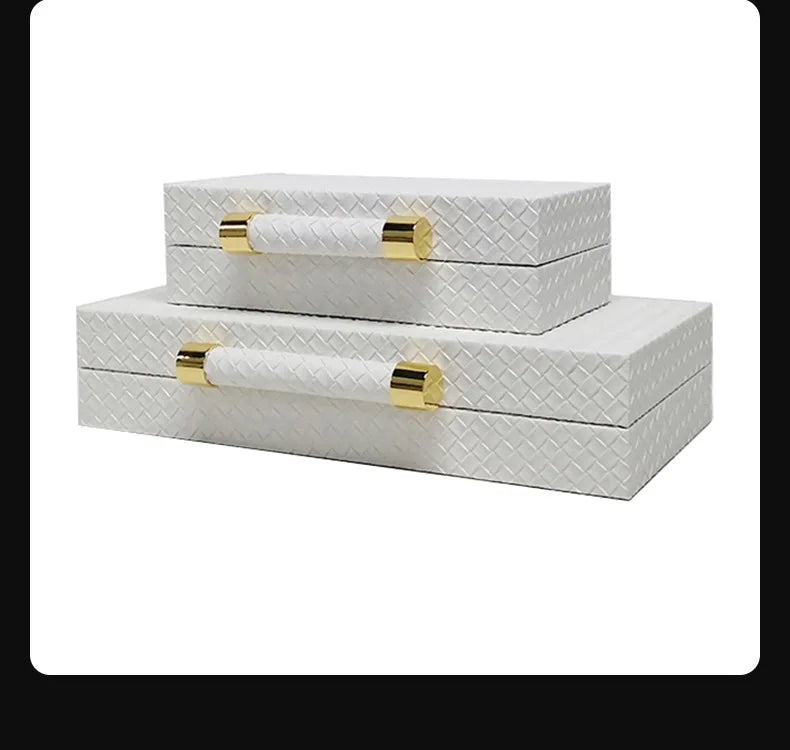 Load image into Gallery viewer, Leather Jewelry Box To Store European Style Wooden Frame Organizer Luxury Jewelry Box Empty No Grid Gift Boxes for Present
