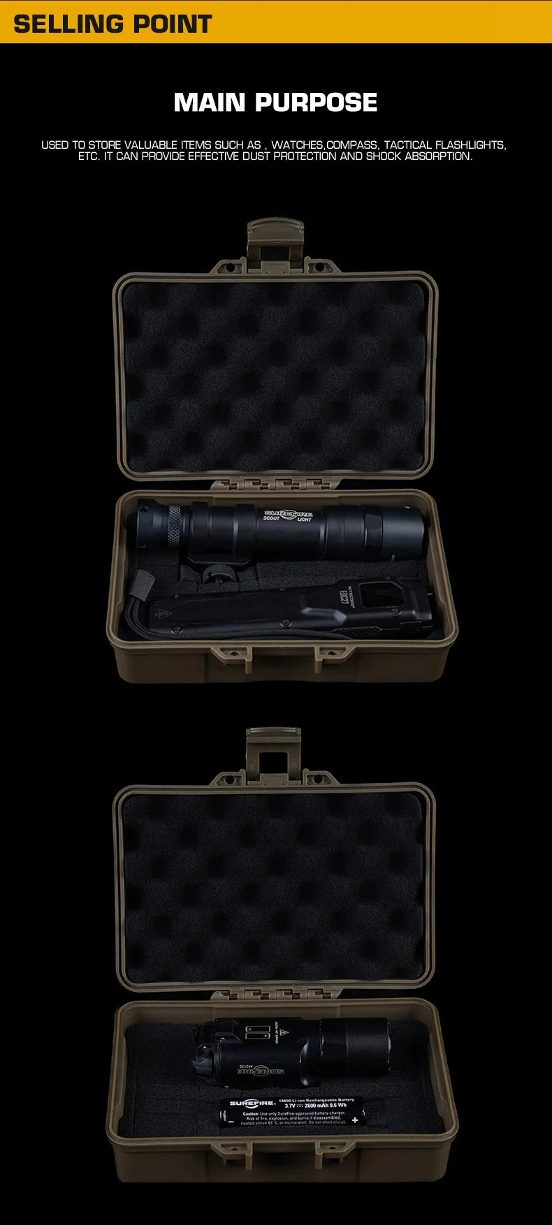 Load image into Gallery viewer, Tactical Equipment Outdoor Shockproof Protection Storage Box Shooting Hunting Laser Box Versatile EDC Flashlight Hard Case
