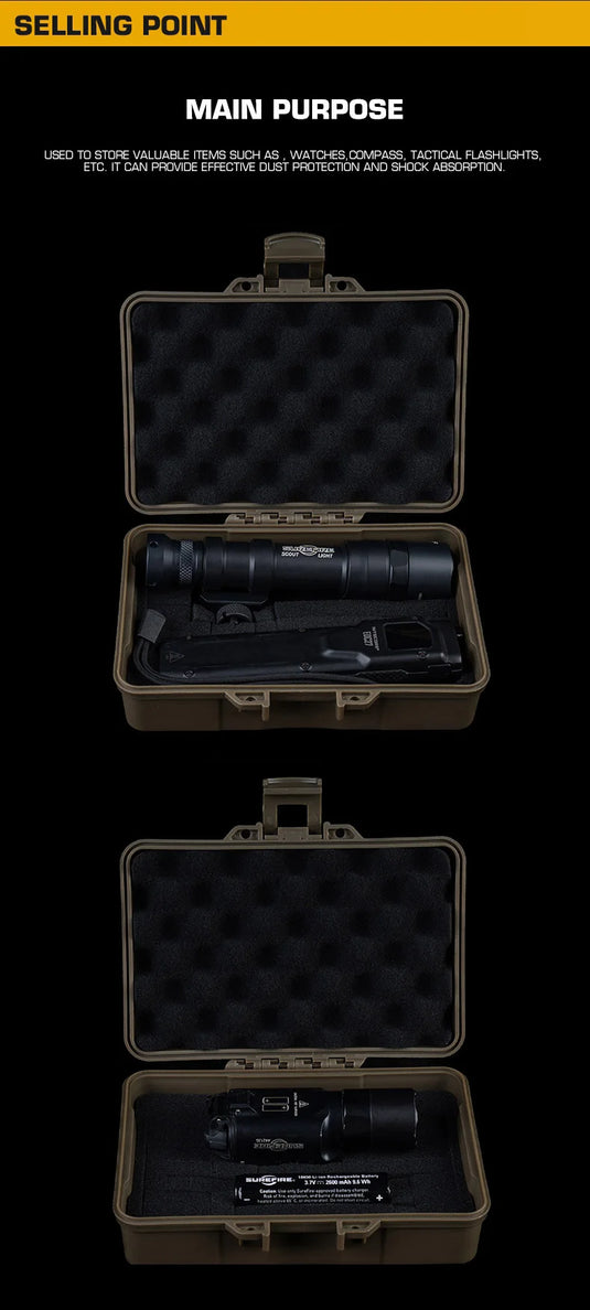 Tactical Equipment Outdoor Shockproof Protection Storage Box Shooting Hunting Laser Box Versatile EDC Flashlight Hard Case