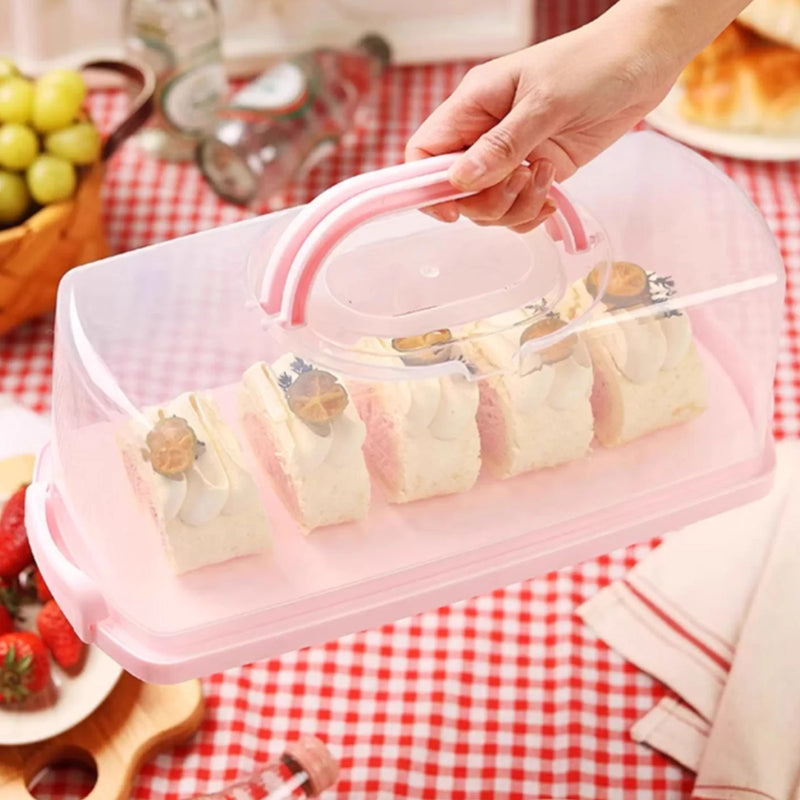 Load image into Gallery viewer, Rectangular Bread Box Food Storing Multifunction with Transparent Lid with Handle Bread Keeper for Graduation DIY Baking
