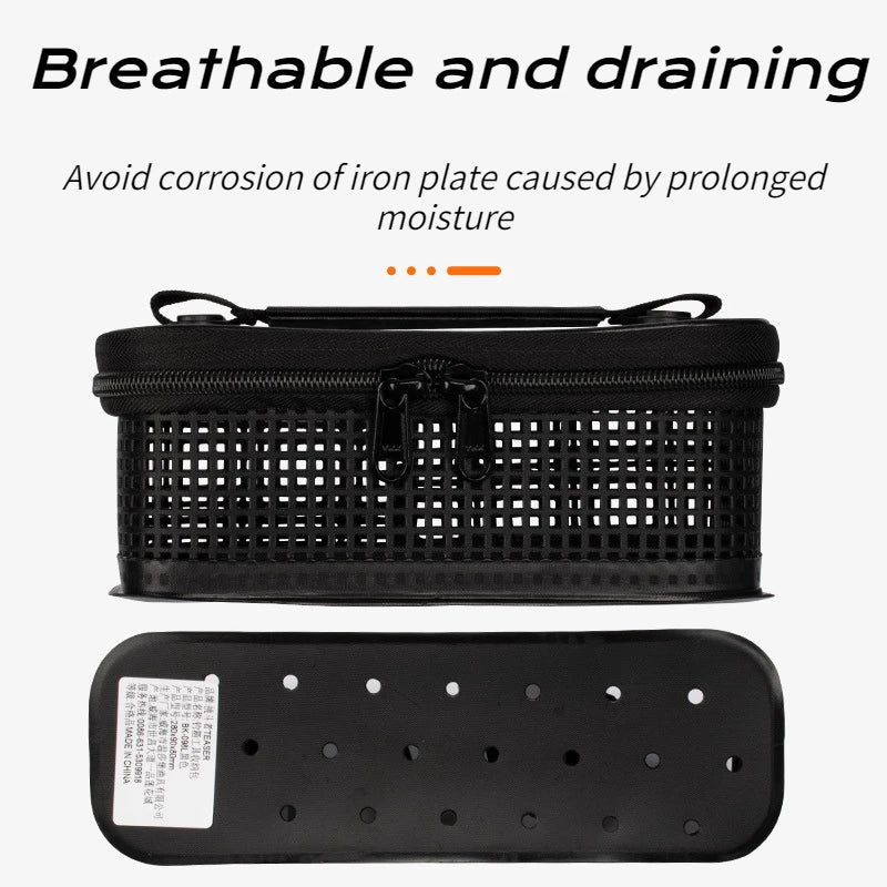 Load image into Gallery viewer, Fishing Tackle Boxes Portable Mesh Flushing Sea Fishing Lure Boat Bait Carrying Iron Plate Storage Bag Fishing Supplies
