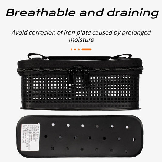 Fishing Tackle Boxes Portable Mesh Flushing Sea Fishing Lure Boat Bait Carrying Iron Plate Storage Bag Fishing Supplies