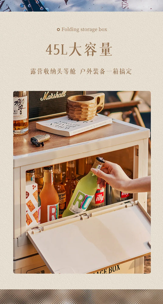 Outdoor Storage Box Side Open Foldable Storage Box Car Trunk Home Camping Box Vehicle Storage Organizer Box