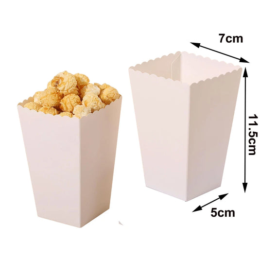 6/12/24 Solid Color Paper Food Trays Disposable Food Boat Black White Blue Yellow Popcorn Box Baby Showe Birthday Party Supplies